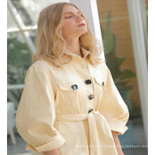 The new spring 2020 cardigan waist women shirt dress